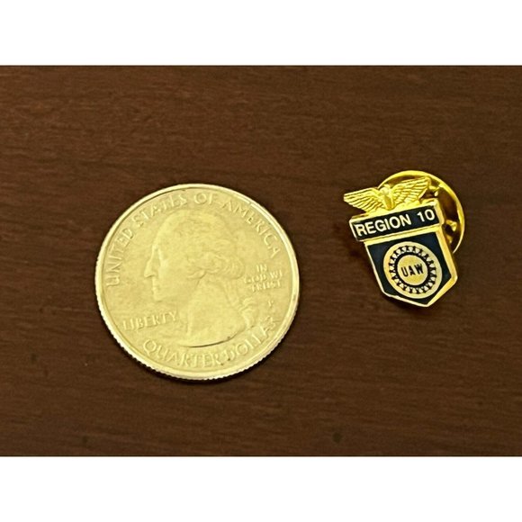 UAW Region 10 United Auto Workers Union Wisconsin Minnesota Dakota Pin CB Gold - Picture 2 of 4